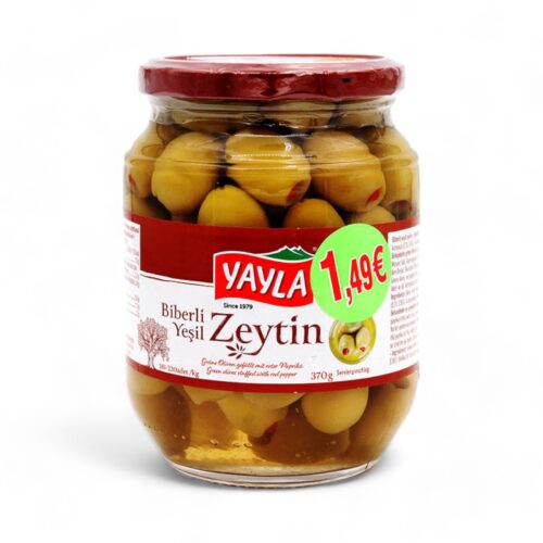 Yayla Biberli Yesil Zeytin 370g