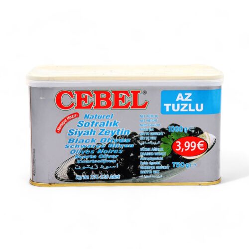Cebel Siyah Zeytin Az Tuzlu 750g