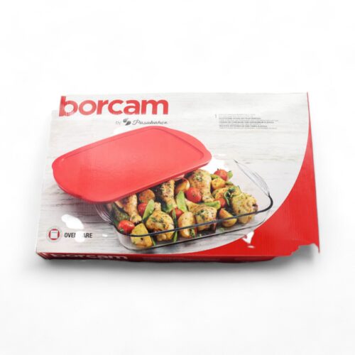 Borcam Auflaufform Rechteckig mit Plastik Deckel