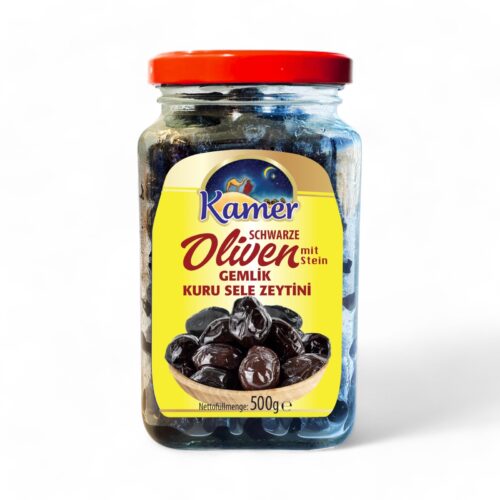 Kamer Dogal Kuru Sele Siyah Zeytin 500g